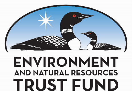 Logo featuring two loons in front of a blue sky with a white star. Text below reads “Environment and Natural Resources Trust Fund.”.